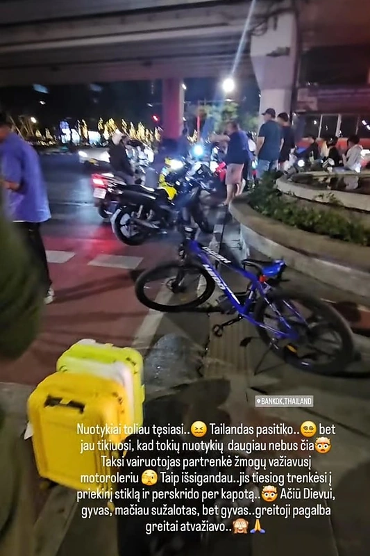 Karina Krysko ir Jeronimas Milius Tailande pateko į eismo įvykį / Stopkadro nuotr.