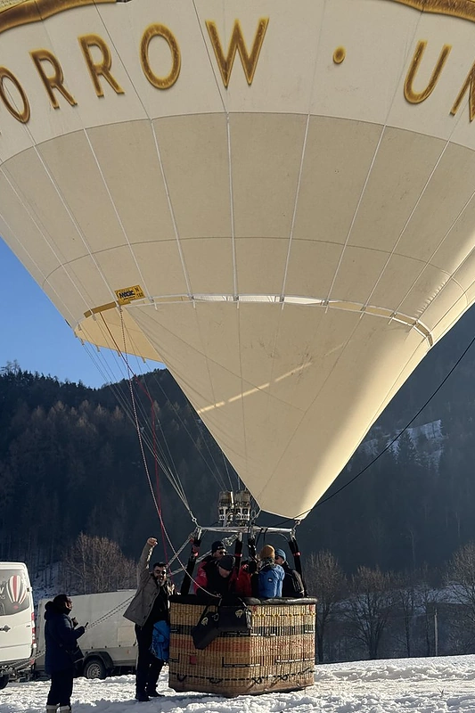 Vytautas Samarinas oro balionų festivalyje Alpėse / Asmeninio albumo nuotr.