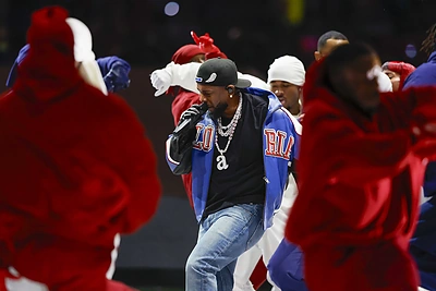 Kendricko Lamaro šou „Super Bowl“ rungtynėse / Vida Press nuotr.