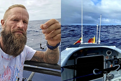 Per Ramųjį vandenyną irkluojantis A.Mockus giliausioje vietoje į dugną nugramzdino vėžiu sergančių vaikų skausmą