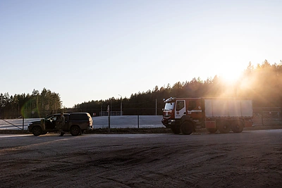 Technika vykstanti į nelaimės Pabradės poligone vietą / Pauliaus Peleckio / BNS nuotr.