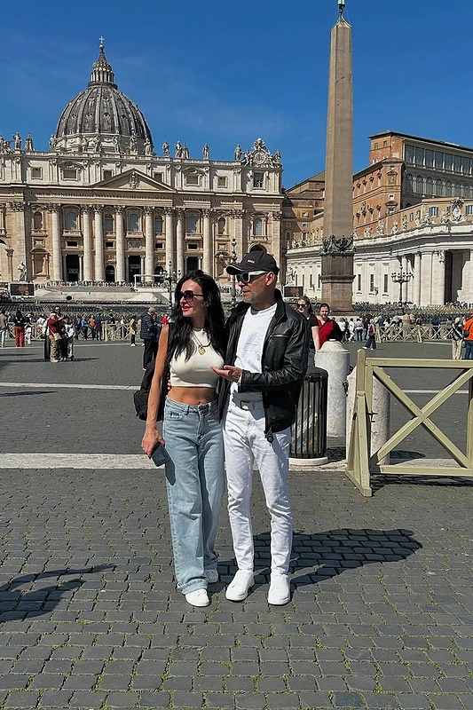 Aras Vėberis su žmona Martyna Romoje / Asmeninio albumo nuotr.