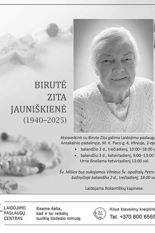 Birutė Zita Jauniškienė / Laidojimo paslaugų centro nuotr.