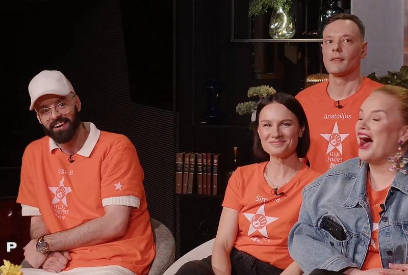 „Kelias į žvaigždes“ dalyviai laidoje „Gero vakaro šou“ / TV3 nuotr.