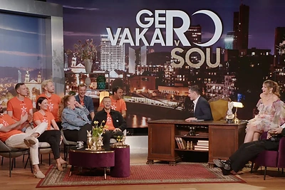 „Kelias į žvaigždes“ dalyviai laidoje „Gero vakaro šou“ / TV3 nuotr.