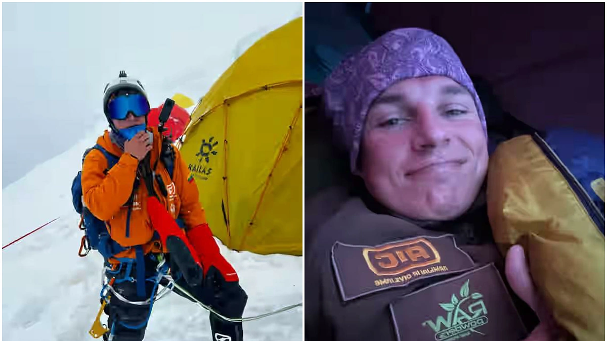 Aurimas Valujavičius kopia į Everestą / A.Valujavičiaus instagramo paskyros nuotr. / „15min“ fotomontažas