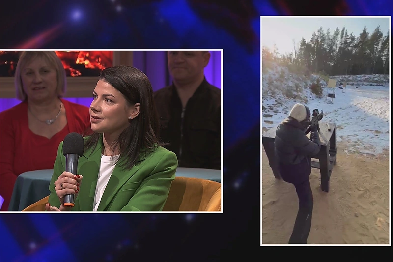 Karolina Liukaitytė TV laidoje / Stop kadras