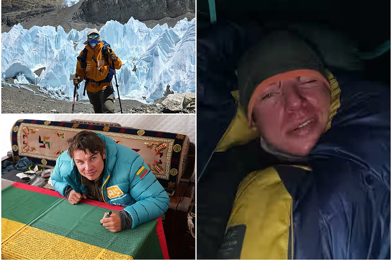 Aurimas Valujavičius kopia į Everestą / A.Valujavičiaus soc. tinklų paskyrų nuotr. / „15min“ fotomontažas
