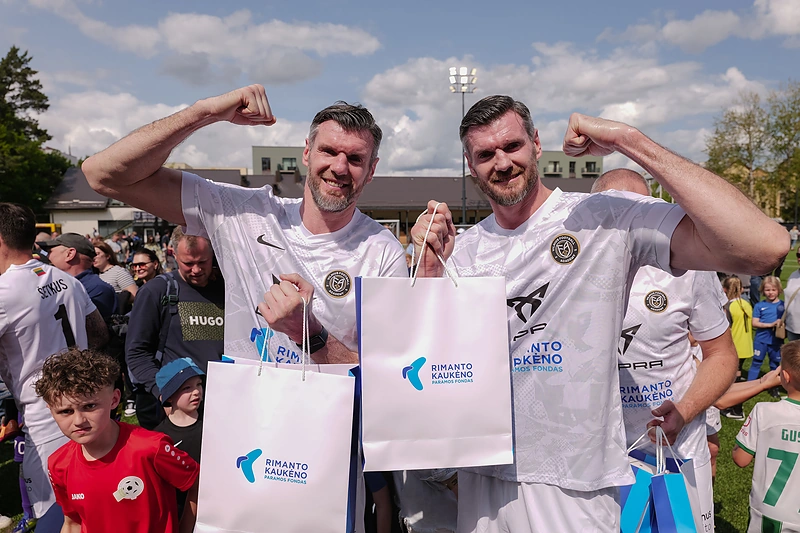 „Daugiau nei gimtadienis“ labdaringos futbolo šventės akimirka / Dominyko Kazlovo nuotr.