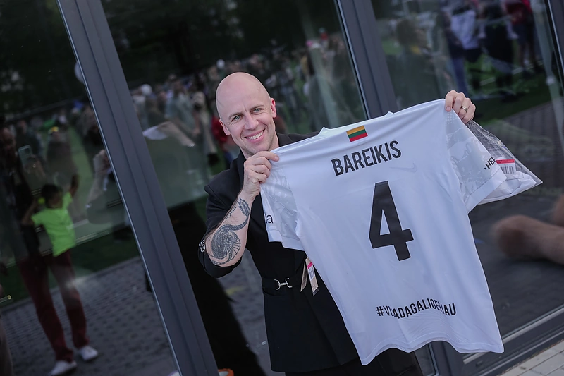„Daugiau nei gimtadienis“ labdaringos futbolo šventės akimirka / Dominyko Kazlovo nuotr.
