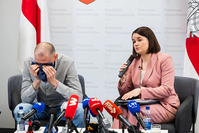 Siarhejus Cichanouskis, Sviatlana Cichanouskaja / Patricija Adamovič / BNS nuotr.