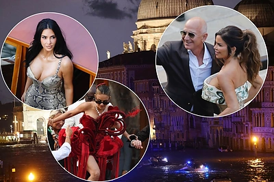 Protestai neišbaidė, bet užpuolė lietus: prieš Bezoso vestuves Venecijoje – vakarėlis su audra