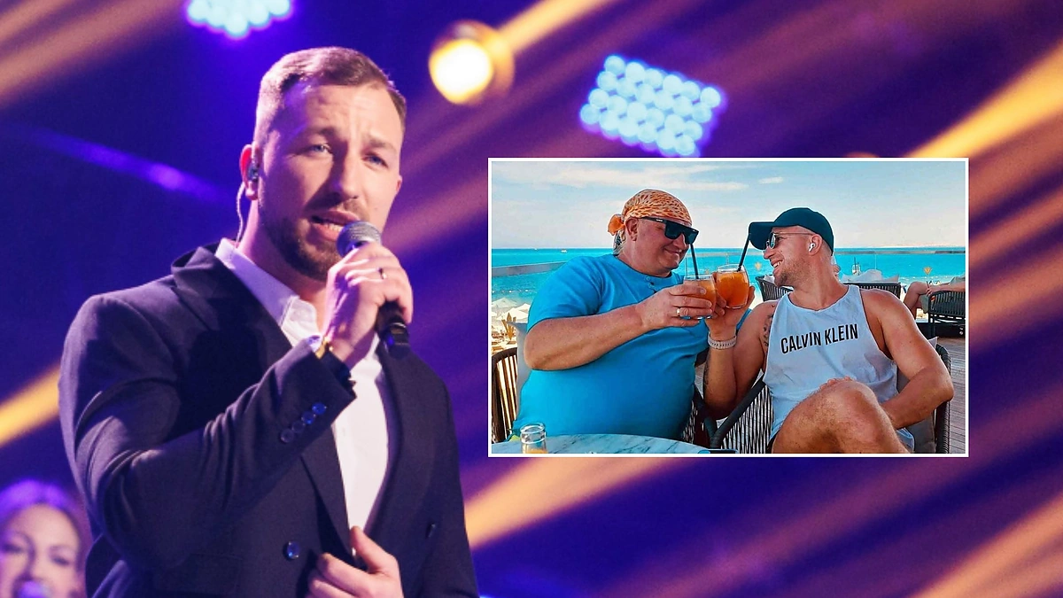 Karolis Akulavičius su tėčiu / Eriko Ovčarenko / BNS ir asmeninio albumo nuotr.