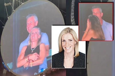 Šviesiaplaukė Andy Byrono glėbyje – kas ta moteris, patekusi į neištikimybės skandalą ir „Coldplay“ ekraną