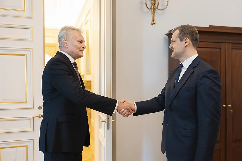 Gitano Nausėdos ir Gintauto Palucko susitikimas / Lietuvos Respublikos Prezidento kanceliarijos nuotr./ Eitvydas Kinaitis