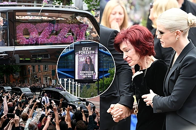Ozzy Osbourne'as išlydėtas į paskutinę kelionę: žmona ir dukra nesulaikė ašarų, gatvėse – tūkstantinė minia