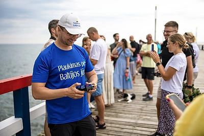 Meinardas Valkevičius įveikė 350 km per Baltijos jūrą / Aldo Kazlausko nuotr.