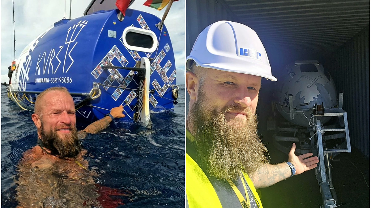 Aurimo Mockaus „Kuršis“ grįžo į Lietuvą / Aurimo Mockaus nuotr. / „15min“ fotomontažas