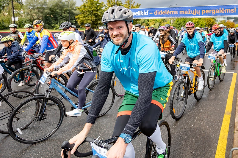 Rimanto Kaukėno paramos fondo komanda Velomaratone / Ekaterinos Khvashchynskayos nuotr.