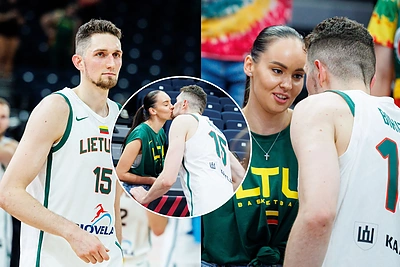 Po saldaus triumfo – bučiniais paženklinta akimirka: Laurynas Birutis nuskubėjo pas žmoną Gretą