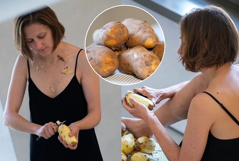 Lina Inga Stankaitytė nuskus 500 kilogramų bulvių / S.Samsono/LNM nuotr.