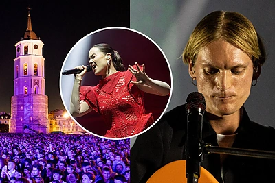 Katedros aikštėje – įspūdingas ba. ir Evgenyos Redko šou: daugiatūkstantinė minia pasileido plaukus