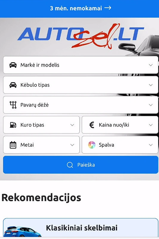 Egidijaus Dragūno įkurta platforma autosel.lt / Ekrano nuotr.