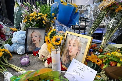 Žmonės atsisveikina su nužudytąja Iryna Zarutska / Vida Press nuotr.
