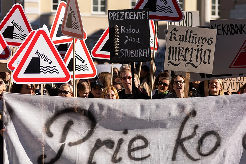 Kultūros bendruomenės protestas prieš kandidatą į kultūros ministrus / Roberto Riabovo / BNS nuotr.