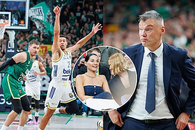 Įtemptoje „Žalgirio“ kovoje su „Fenerbahče“ – ir Anna Douka: karštai palaikė vyrą Šarūną Jasikevičių