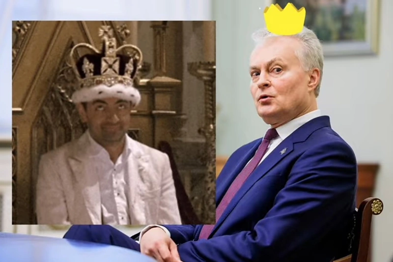 Gitanas Nausėda ir Ponas Bynas (aktorius Rovanas Atkinsonas) / Stop kadras