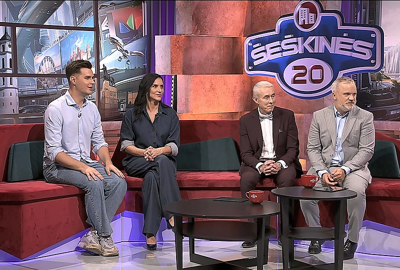 Paulius Vaitiekūnas ir Ieva Prudnikovaitė TV laidos filmavime / Stop kadras