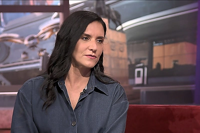 Ieva Prudnikovaitė TV laidos filmavime / Stop kadras