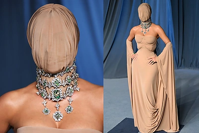 Garsiausia pasaulio moteris šventėje galvą paslėpė „maiše“: „Mano vizažistas nėra itin patenkintas“