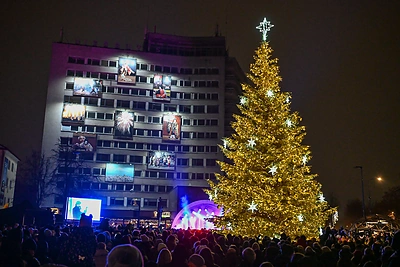 Panevėžio Kalėdų eglės įžiebimas 2025 / Panevėžio savivaldybės nuotr.