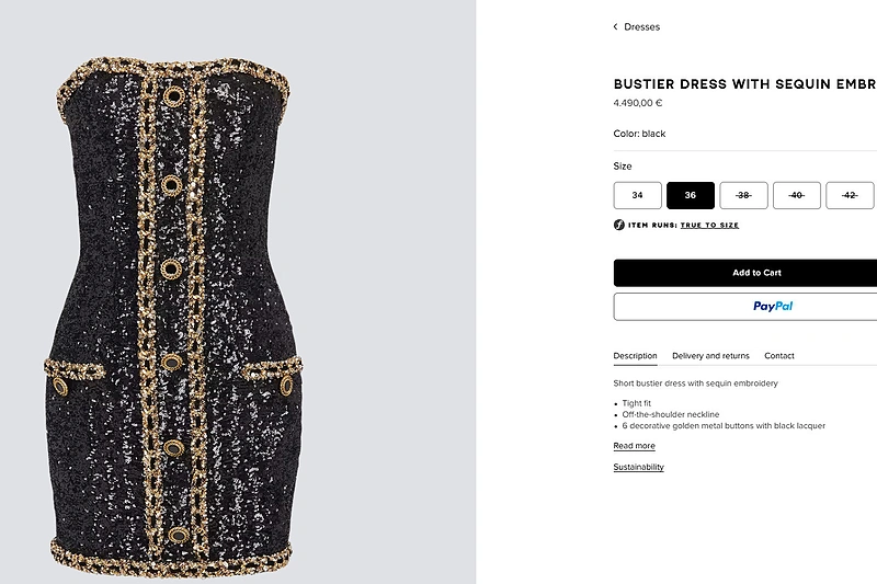 „Balmain“ suknelė, kurią dėvėjo Inga Stumbrienė / Ekrano nuotr.