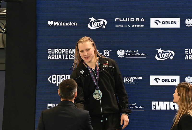 Rūta Meilutytė Europos čempionate pelnė sidabrą. / „LTU-Aquatics"/Dariaus Kibirkščio nuotr.