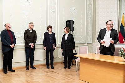 Lietuvos nacionalinių kultūros ir meno premijų laureatų paskelbimo spaudos konferencija / Pauliaus Peleckio / BNS nuotr.