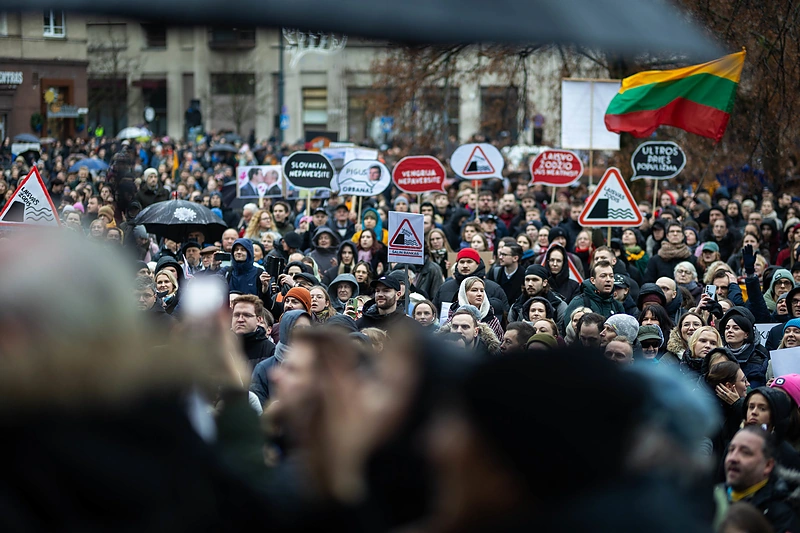 Protestas „Šalin rankas nuo laisvo žodžio“ / Roberto Riabovo / BNS nuotr.