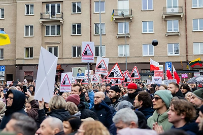 Protestas „Šalin rankas nuo laisvo žodžio!“ / Patricija Adamovič / BNS nuotr.
