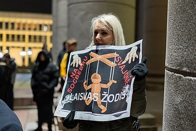 Antrasis protestas „Šalin rankas nuo laisvo žodžio!“ / Patricija Adamovič / BNS nuotr.