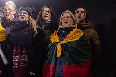 Trečiadienio protestas „Šalin rankas nuo laisvo žodžio!“ / Patricija Adamovič / BNS nuotr.