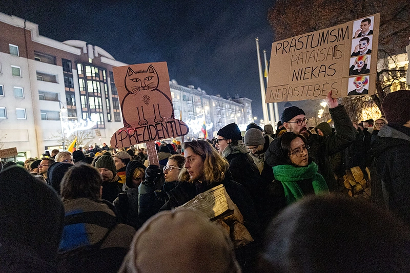 Trečiadienio protestas „Šalin rankas nuo laisvo žodžio!“ / Pauliaus Peleckio / BNS nuotr.