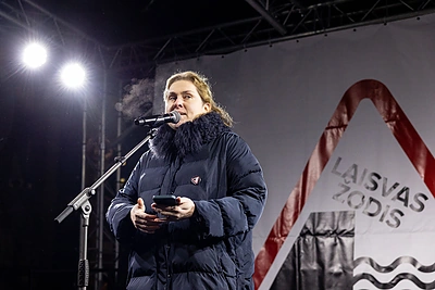 Dovilė Filmanavičiūtė proteste viešai atsiprašė už savo paramą Nausėdai: „Lyderį gavom iš TEMU“