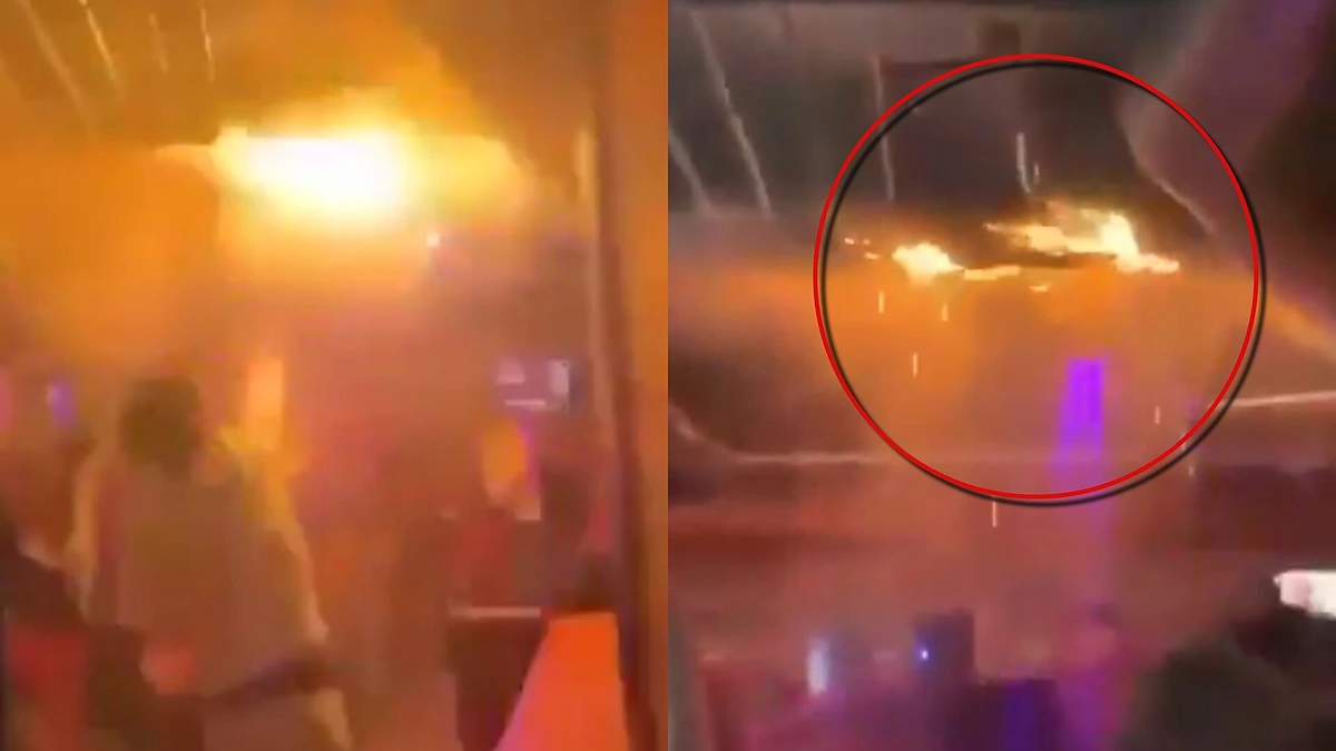 Gaisras Šveicarijos slidinėjimo kurorte / Stopkadras