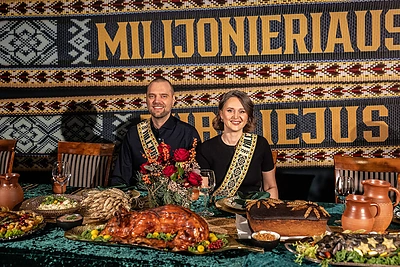 Tadas Vidmantas su žmona Lina / Viganto Ovadnevo nuotr.