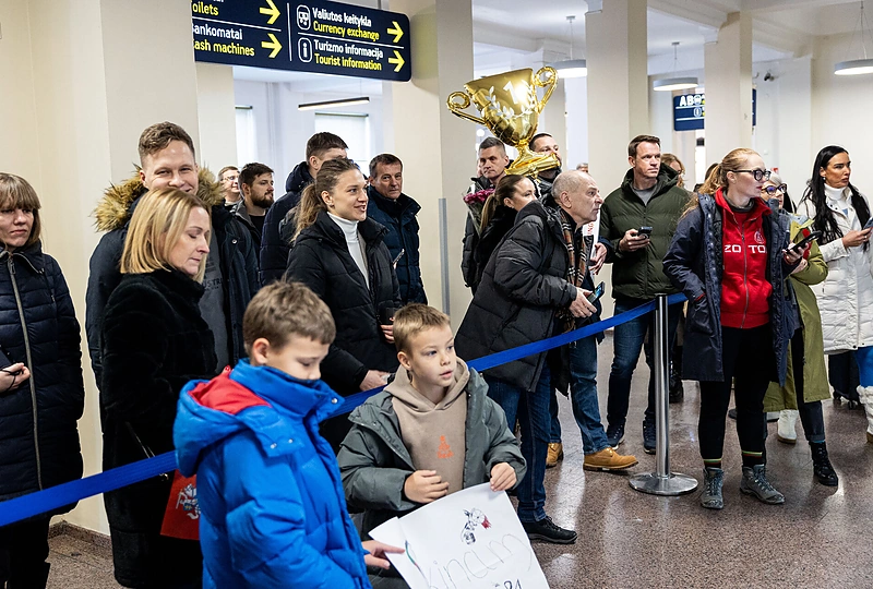 Mindaugas Sidabras, Ernestas Česokas ir Saulius Klevinskas grįžo iš Dakaro / Pauliaus Peleckio / BNS nuotr.