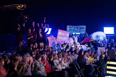 „Didžiojo chorų mūšio“ filmavimas / Roberto Riabovo / BNS nuotr.