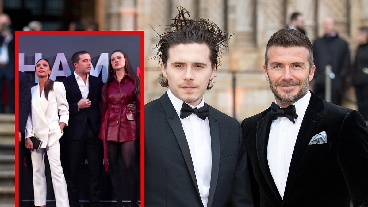 Davidas Beckhamas, Brooklynas Beckhamas, Nicola Peltz, Victoria Beckham / Scanpix nuotr. ir stop kadras