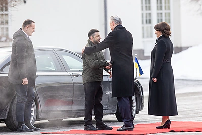 Oficiali Ukrainos pirmosios poros pasitikimo ceremonija Prezidentūroje / Pauliaus Peleckio / BNS nuotr.